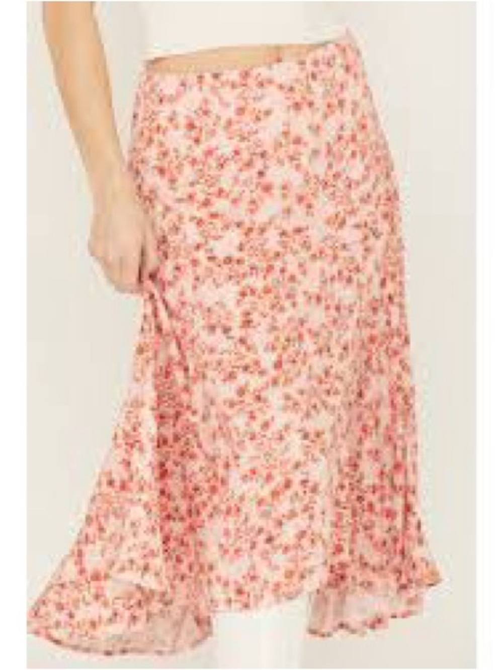Floral Midi Skirt in Pink - Women